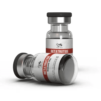 Retatrutide peptide research vial on a clean surface